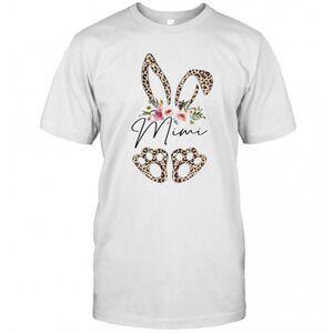 Leopard Bunny Mimi Easter Day Rabbit Eggs Flower Floral T-Shirt